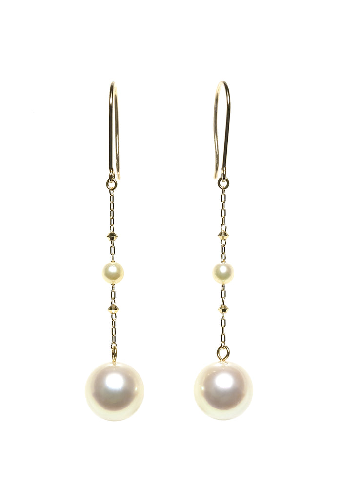 K14YG Natural Color Baroque Akoya Pearl Earrings